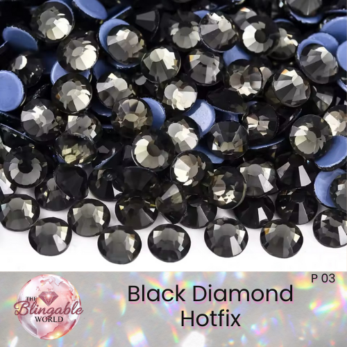 Black Diamond - Hotfix Glass Flatback Rhinestone
