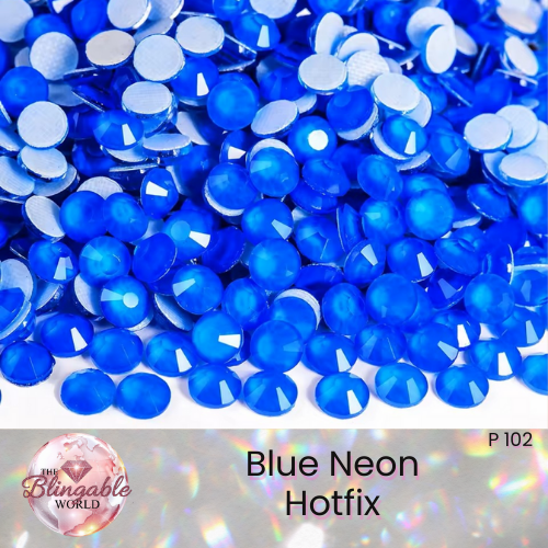 Blue Neon - Hotfix Glass Flatback Rhinestone