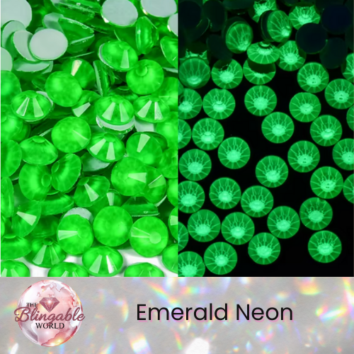 Emerald Neon - Glass Flatback Rhinestone