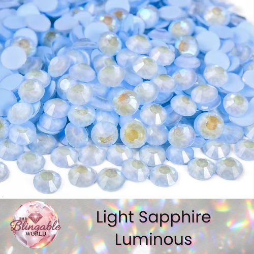Light Sapphire Luminous - Glass Flatback Rhinestone