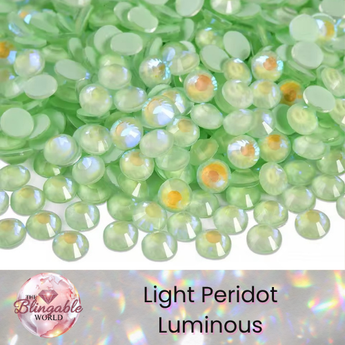 Light Peridot Luminous - Glass Flatback Rhinestone