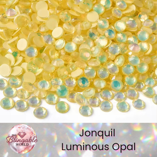 Jonquil Luminous Opal - Glass Flatback Rhinestone