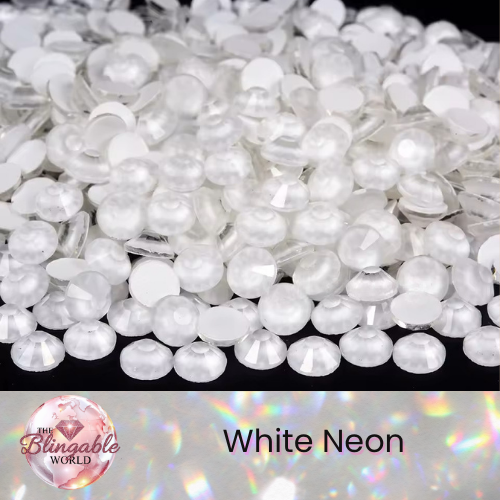 White Neon - Glass Flatback Rhinestone