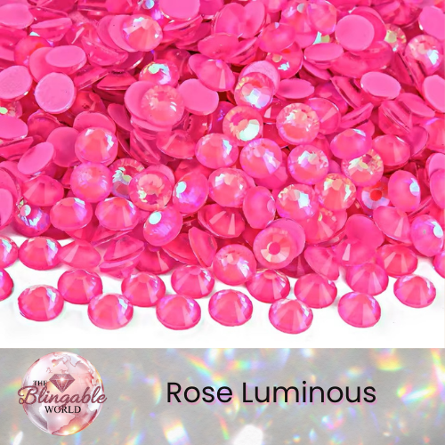 Rose Luminous - Glass Flatback Rhinestone