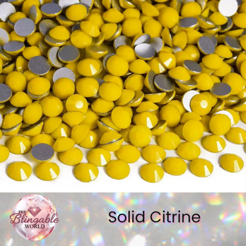 Solid Citrine - Glass Flatback Rhinestone