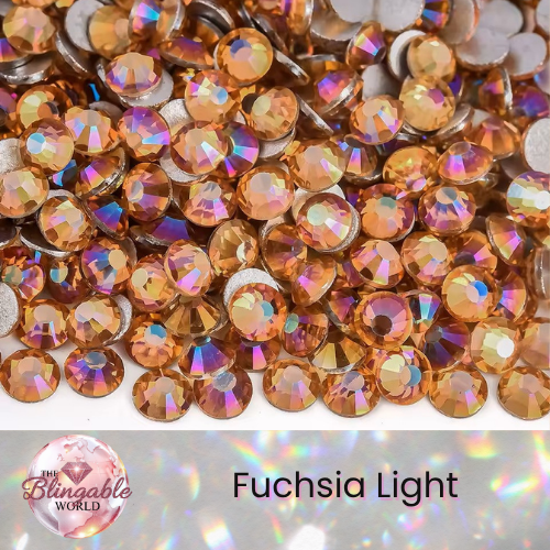 Fuchsia Light - Glass Flatback Rhinestone