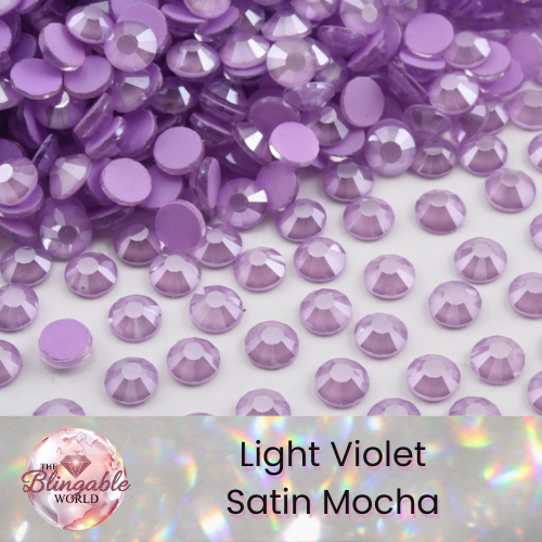 Light Violet Satin Mocha - Glass Flatback Rhinestone