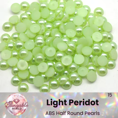 Light Peridot - Half Round Pearls