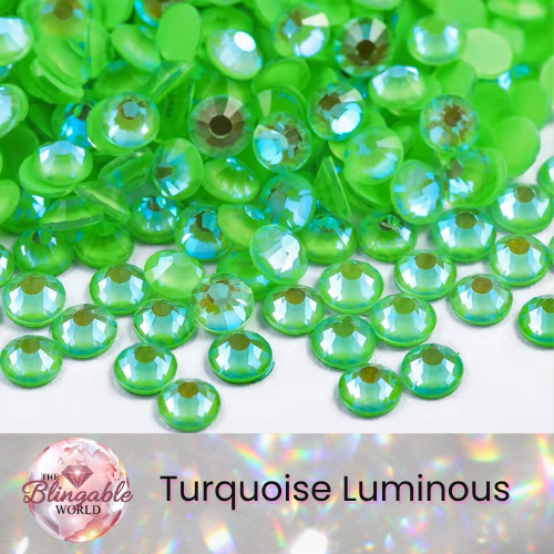 Turquoise Luminous - Glass Flatback Rhinestone