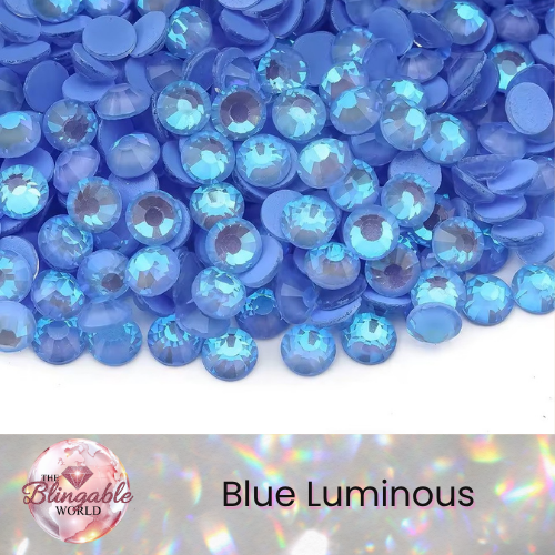 Blue Luminous - Glass Flatback Rhinestone