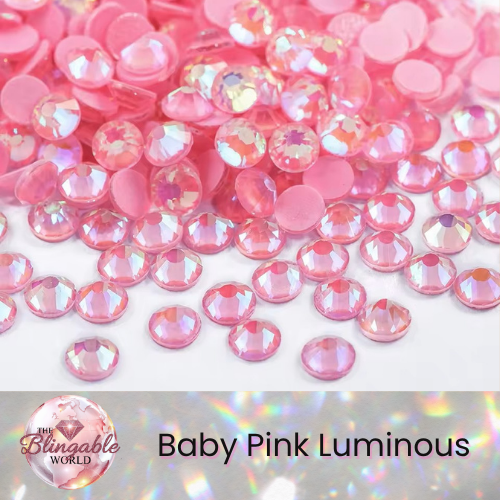 Baby Pink Luminous - Glass Flatback Rhinestone