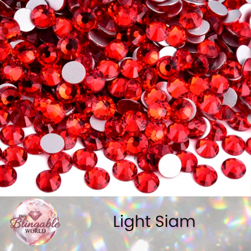 Light Siam - Glass Flatback Rhinestone