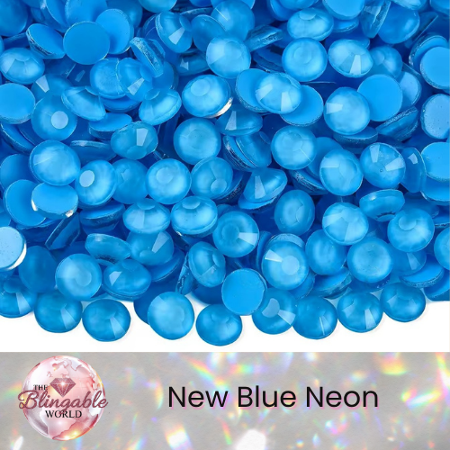 New Blue Neon - Glass Flatback Rhinestone