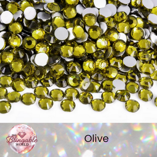 Olive - Glass Flatback Rhinestone