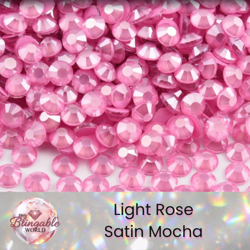 Light Rose Satin Mocha - Glass Flatback Rhinestone