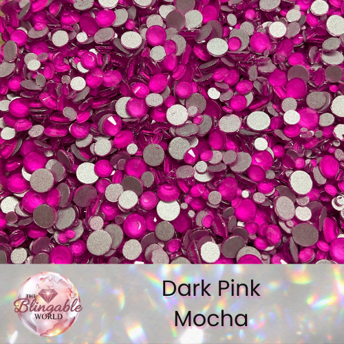 Dark Pink Mocha - Glass Flatback Rhinestone
