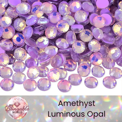 Amethyst Luminous Opal - Glass Flatback Rhinestone