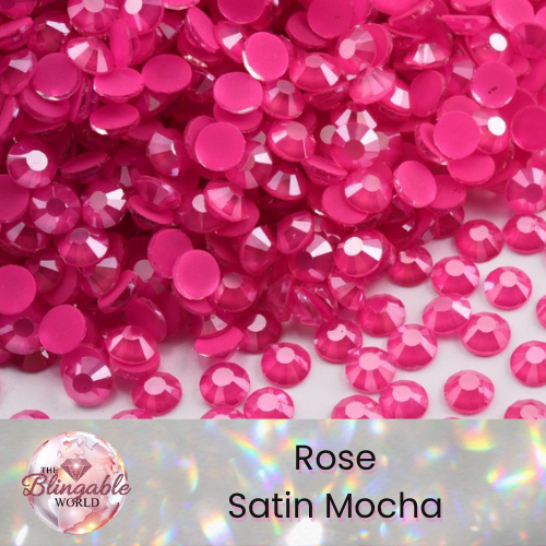Rose Satin Mocha - Glass Flatback Rhinestone