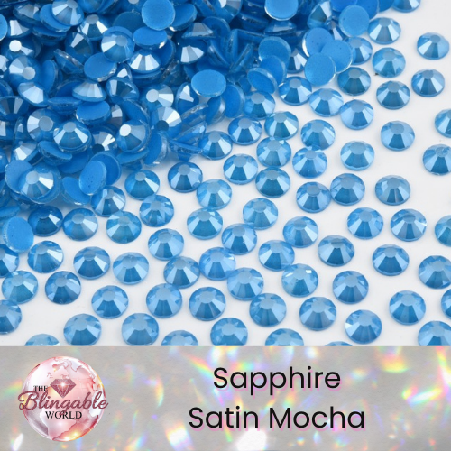Sapphire Satin Mocha - Glass Flatback Rhinestone