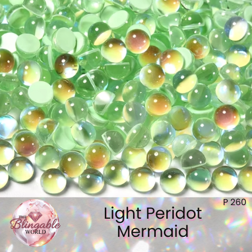 Light Peridot Mermaid - Glass Flatback Rhinestone