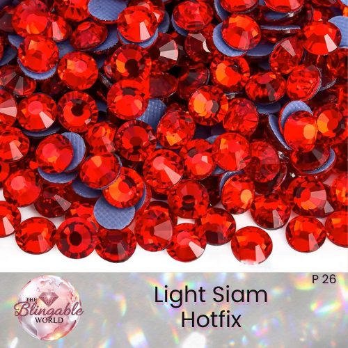 Light Siam - Hotfix Glass Flatback Rhinestone