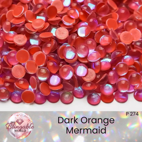 Dark Orange Mermaid - Glass Flatback Rhinestone