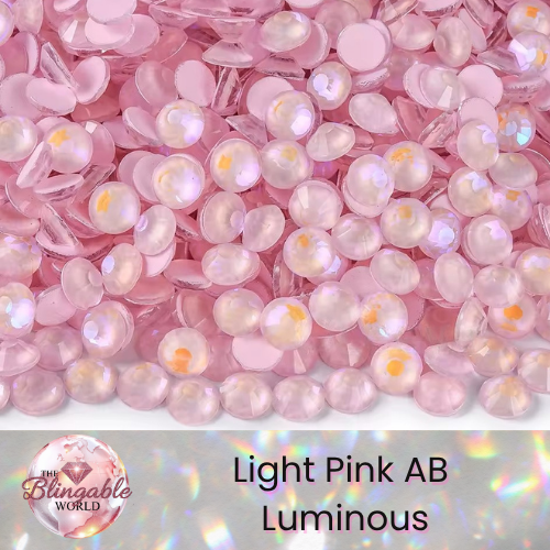 Light Pink AB Luminous - Glass Flatback Rhinestone