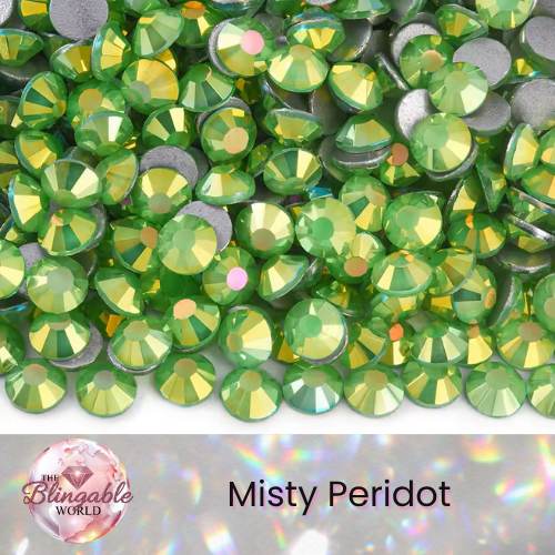 Misty Peridot - Glass Flatback Rhinestone