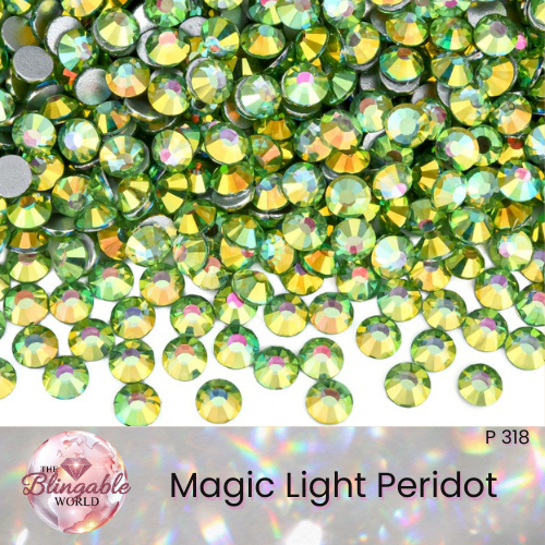 Magic Light Peridot - Glass Flatback Rhinestone