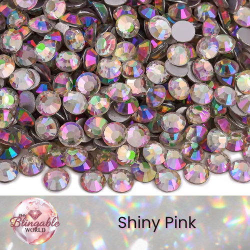 Shiny Pink - Glass Flatback Rhinestone