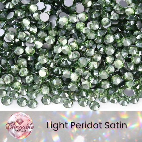 Light Peridot Satin - Glass Flatback Rhinestone