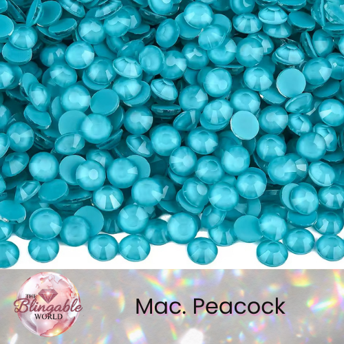 Mac. Peacock - Glass Flatback Rhinestone