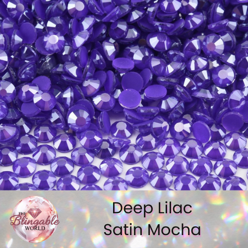 Deep Lilac Satin Mocha - Glass Flatback Rhinestone