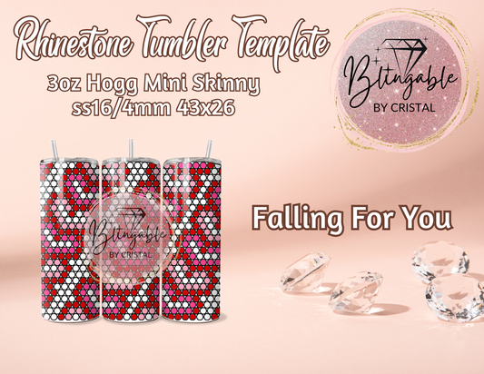 3oz Tumbler Template - Falling For You *Digital File*