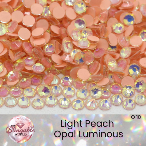 Light Peach Opal Luminous - Glass Flatback Rhinestone