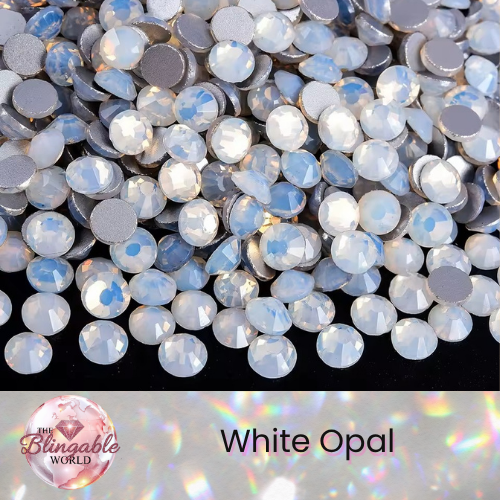 White Opal - Glass Flatback Rhinestone