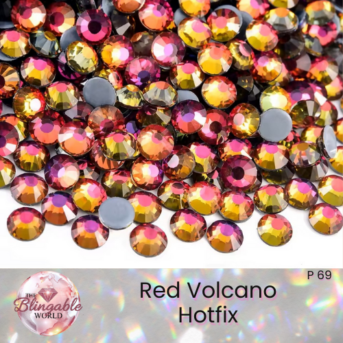 Red Volcano - Hotfix Glass Flatback Rhinestone