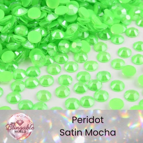 Peridot Satin Mocha - Glass Flatback Rhinestone