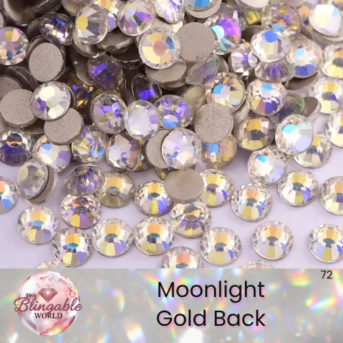 Moonlight - Gold Back Glass Flatback Rhinestone