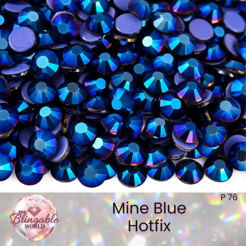 Mine Blue - Hotfix Glass Flatback Rhinestone