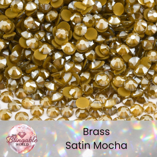 Brass Satin Mocha - Glass Flatback Rhinestone