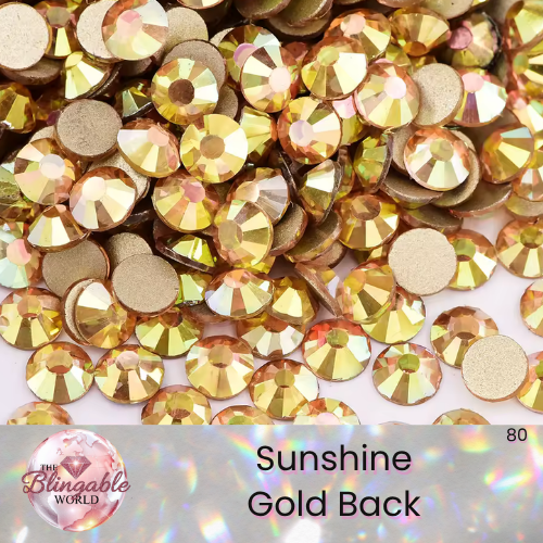 Sunshine - Gold Back Glass Flatback Rhinestone