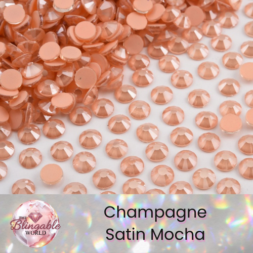 Champagne Satin Mocha - Glass Flatback Rhinestone