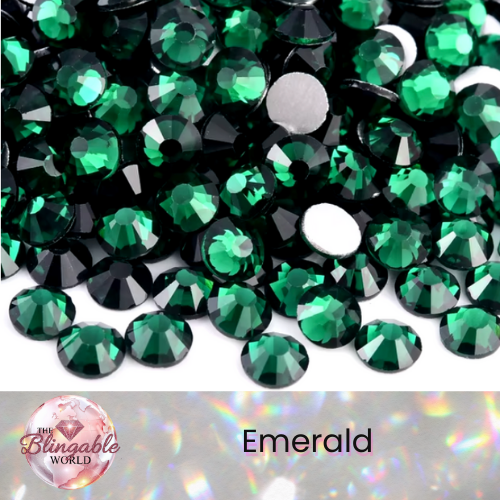 Emerald - Glass Flatback Rhinestone