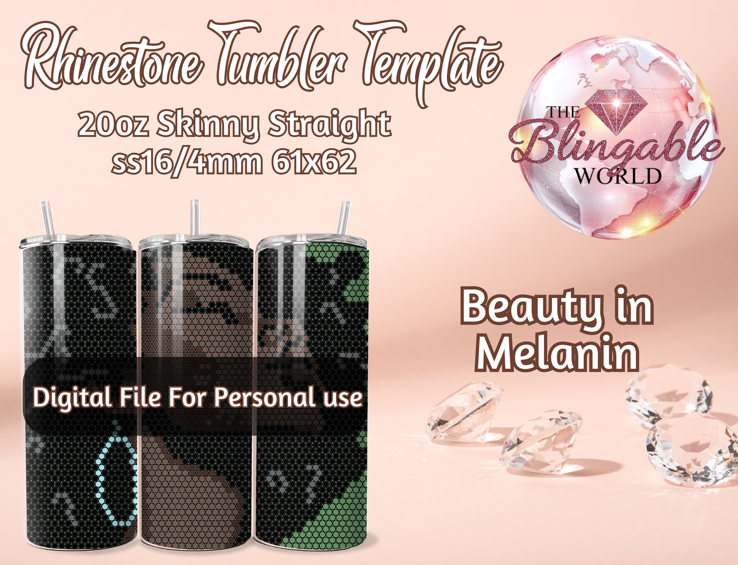 Beauty in Melanin - 20oz Tumbler Template *Digital File*