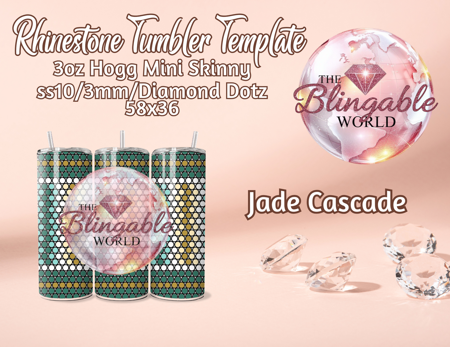 3oz Tumbler Template - Jade Cascade *Digital File*