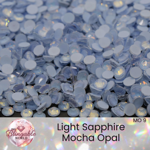 Light Sapphire Mocha Opal - Glass Flatback Rhinestone