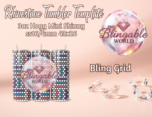 3oz Tumbler Template - Bling Grid *Digital File*