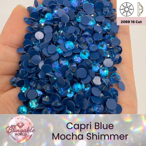Capri Blue Mocha Shimmer - 2088 Glass Flatback Rhinestone