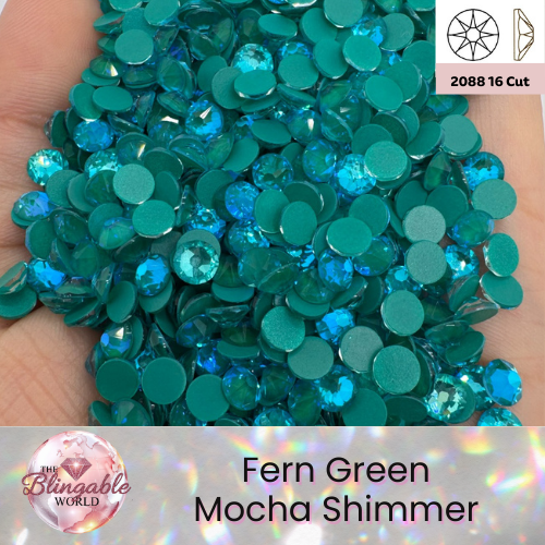 Fern Green Mocha Shimmer - 2088 Glass Flatback Rhinestone
